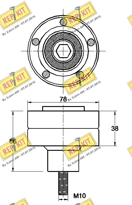 Deflection/Guide Pulley, V-ribbed belt
