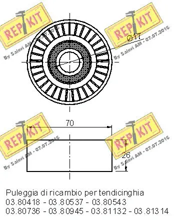 Deflection/Guide Pulley, V-ribbed belt