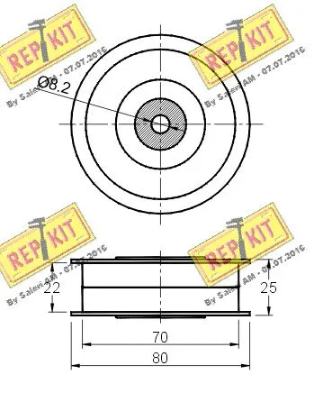 Deflection/Guide Pulley, V-ribbed belt