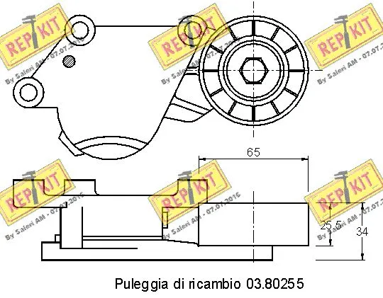 Deflection/Guide Pulley, V-ribbed belt
