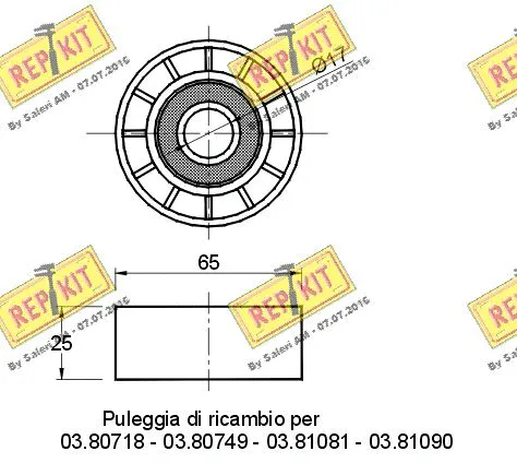 Deflection/Guide Pulley, V-ribbed belt