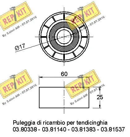 Deflection/Guide Pulley, V-ribbed belt