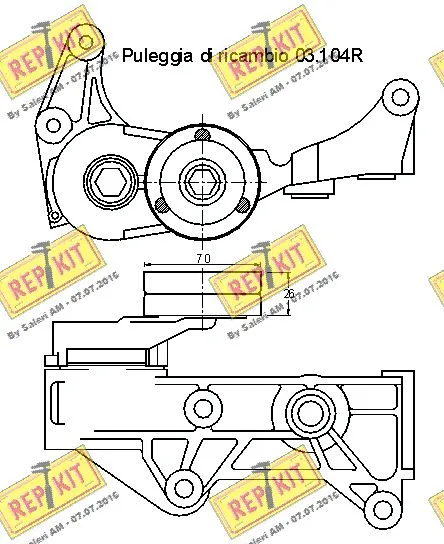Belt Tensioner, V-ribbed belt