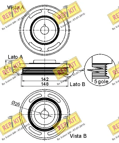 Belt Pulley, crankshaft