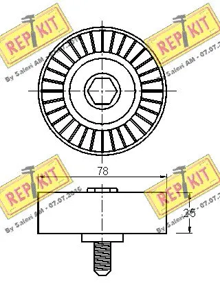 Deflection/Guide Pulley, V-ribbed belt