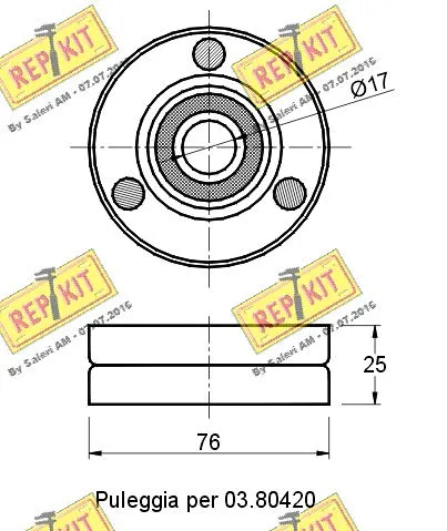 Deflection/Guide Pulley, V-ribbed belt