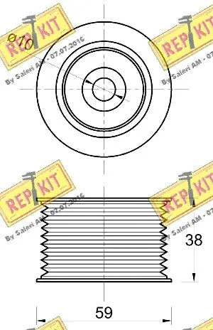 Deflection/Guide Pulley, V-ribbed belt