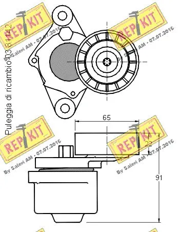 Belt Tensioner, V-ribbed belt