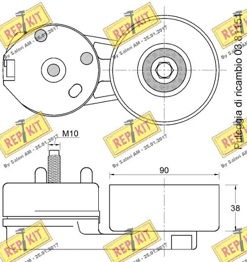 Belt Tensioner, V-ribbed belt