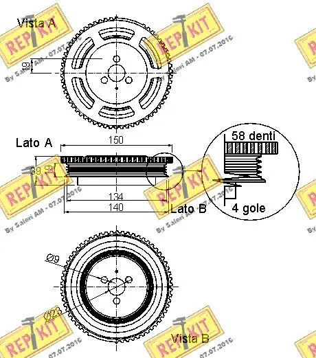 Belt Pulley, crankshaft
