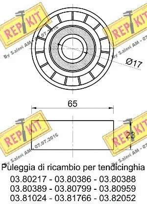 Deflection/Guide Pulley, V-ribbed belt