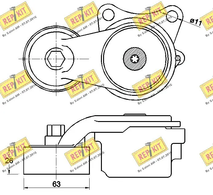 Belt Tensioner, V-ribbed belt