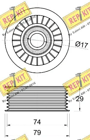 Deflection/Guide Pulley, V-ribbed belt