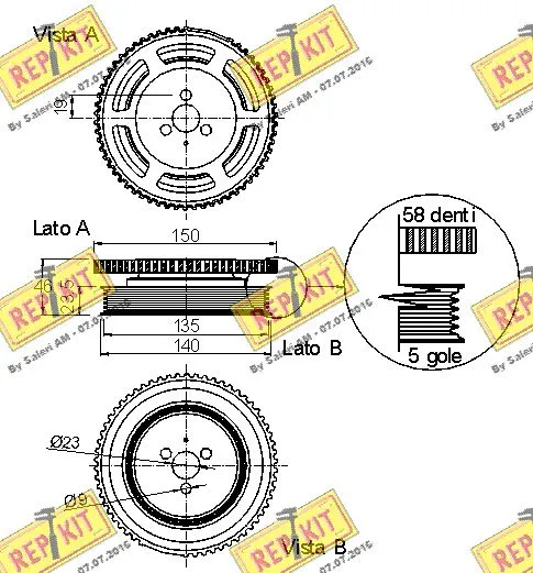 Belt Pulley, crankshaft