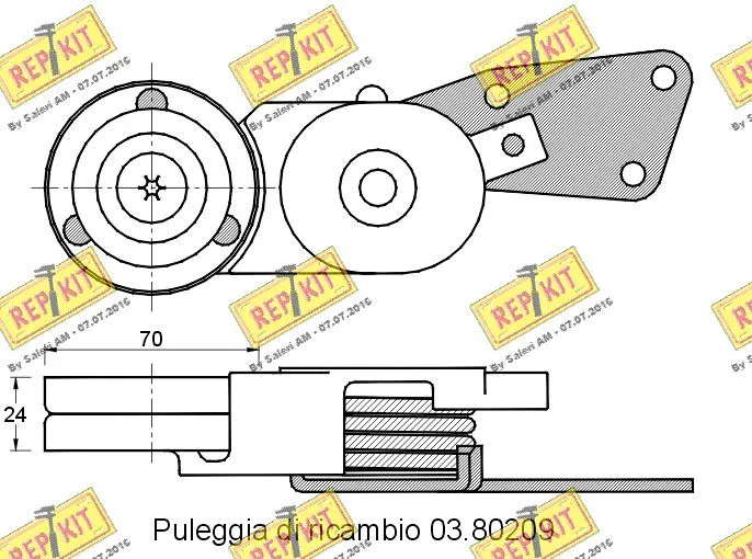 Belt Tensioner, V-ribbed belt
