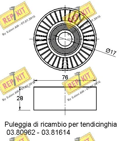 Deflection/Guide Pulley, V-ribbed belt