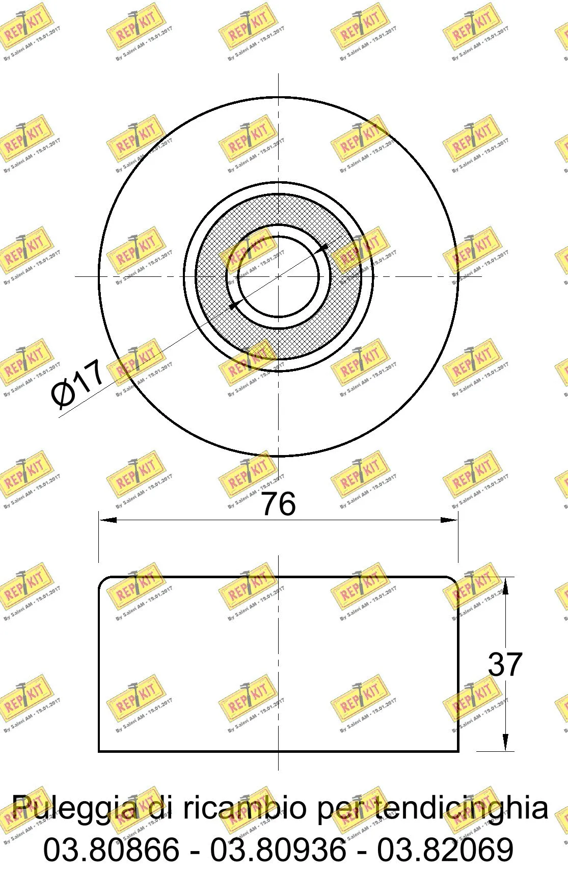 Deflection/Guide Pulley, V-ribbed belt