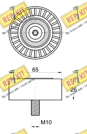 Deflection/Guide Pulley, V-ribbed belt