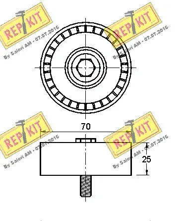Deflection/Guide Pulley, V-ribbed belt