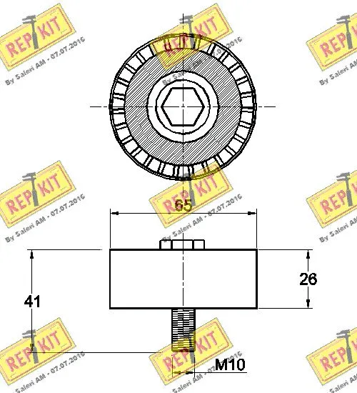 Deflection/Guide Pulley, V-ribbed belt