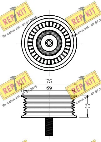 Deflection/Guide Pulley, V-ribbed belt