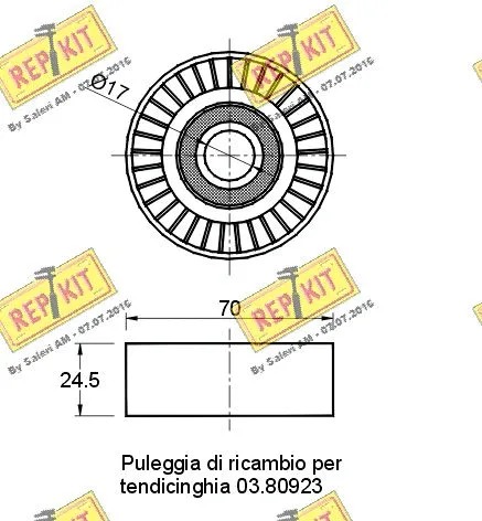 Deflection/Guide Pulley, V-ribbed belt