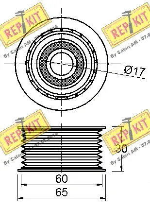 Deflection/Guide Pulley, V-ribbed belt