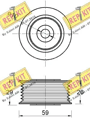 Deflection/Guide Pulley, V-ribbed belt