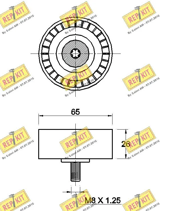 Deflection/Guide Pulley, V-ribbed belt