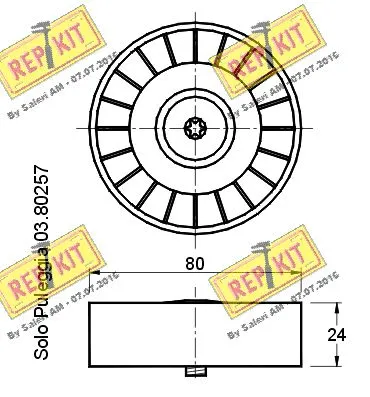 Deflection/Guide Pulley, V-ribbed belt