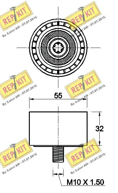 Deflection/Guide Pulley, V-ribbed belt