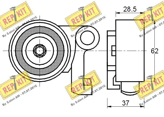 Tensioner Pulley, timing belt (RKT2046)