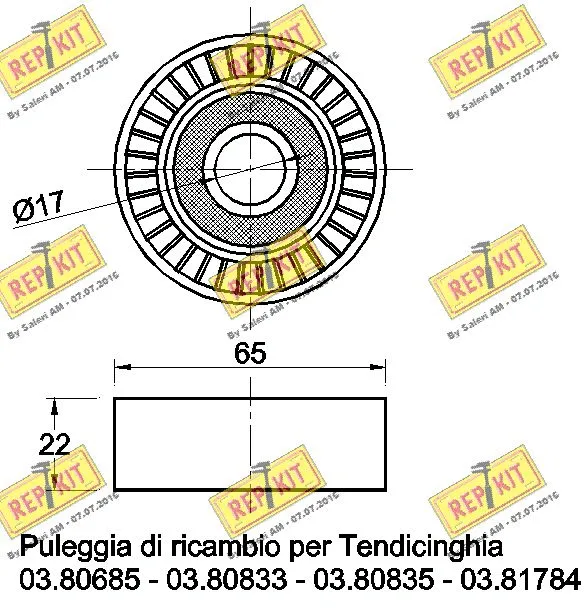 Deflection/Guide Pulley, V-ribbed belt