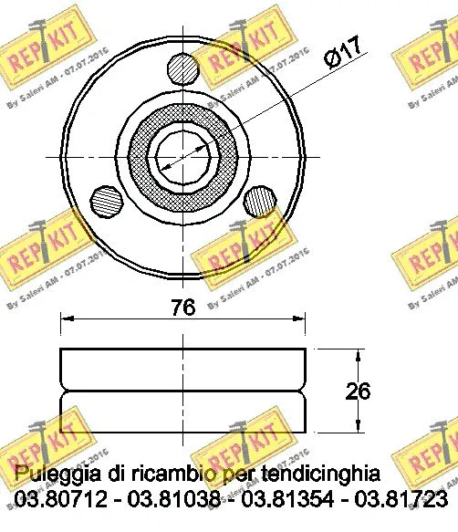Deflection/Guide Pulley, V-ribbed belt