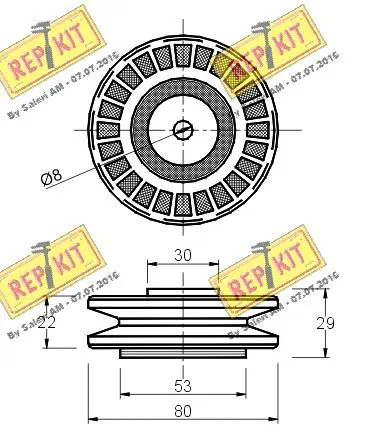 Deflection/Guide Pulley, V-ribbed belt