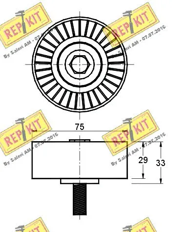 Deflection/Guide Pulley, V-ribbed belt