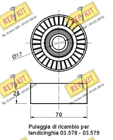 Deflection/Guide Pulley, V-ribbed belt