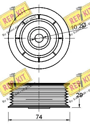 Deflection/Guide Pulley, V-ribbed belt