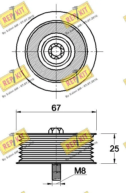 Deflection/Guide Pulley, V-ribbed belt