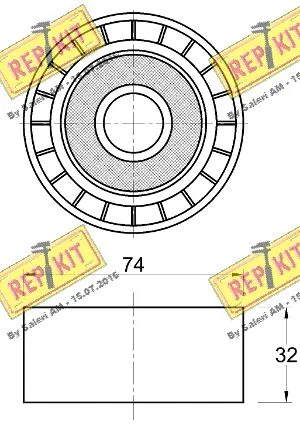Deflection/Guide Pulley, V-ribbed belt