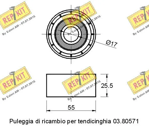 Deflection/Guide Pulley, V-ribbed belt