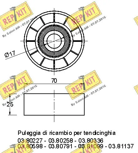 Deflection/Guide Pulley, V-ribbed belt