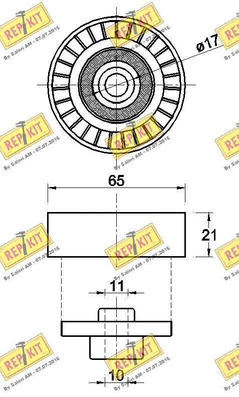 Deflection/Guide Pulley, V-ribbed belt
