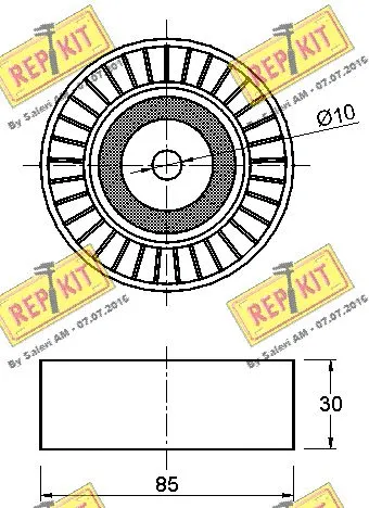 Deflection/Guide Pulley, V-ribbed belt