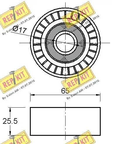 Deflection/Guide Pulley, V-ribbed belt
