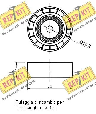 Deflection/Guide Pulley, V-ribbed belt