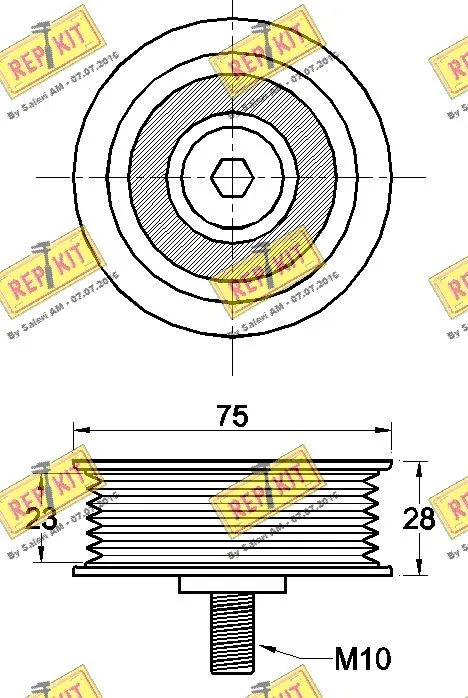 Deflection/Guide Pulley, V-ribbed belt