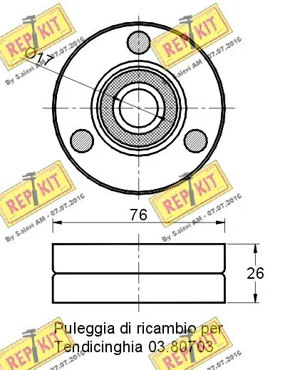 Deflection/Guide Pulley, V-ribbed belt