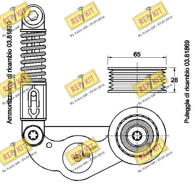 Belt Tensioner, V-ribbed belt