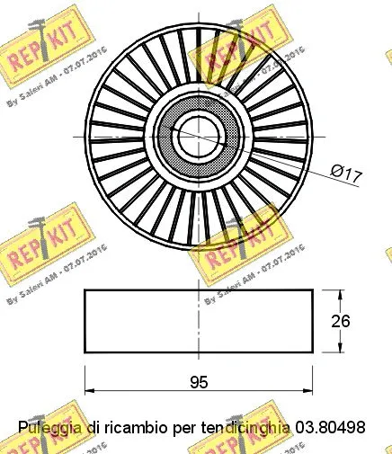 Deflection/Guide Pulley, V-ribbed belt